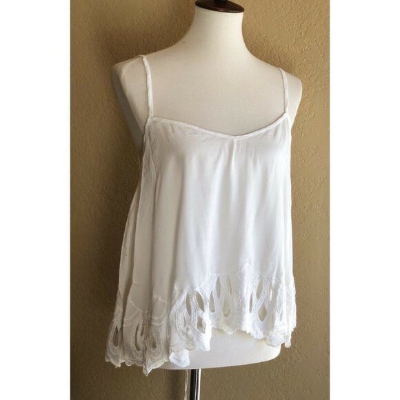 Volcom Women's White Casual Strappy Cut out And Run Cami Top - Picture 2 of 9